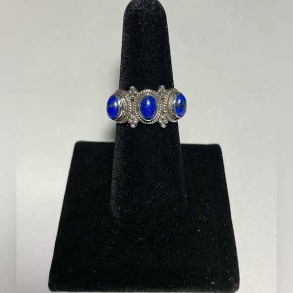Doug Paulus Sterling Silver Lapis Ornate Ring - Picture 3 of 6
